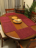 Handcrafted Sabai Grass Table Mats - Ruby Red (Set of 6)