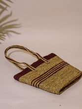 Load image into Gallery viewer, Handcrafted Sabai Grass Tote / Utility Bag - Brown &amp; Beige
