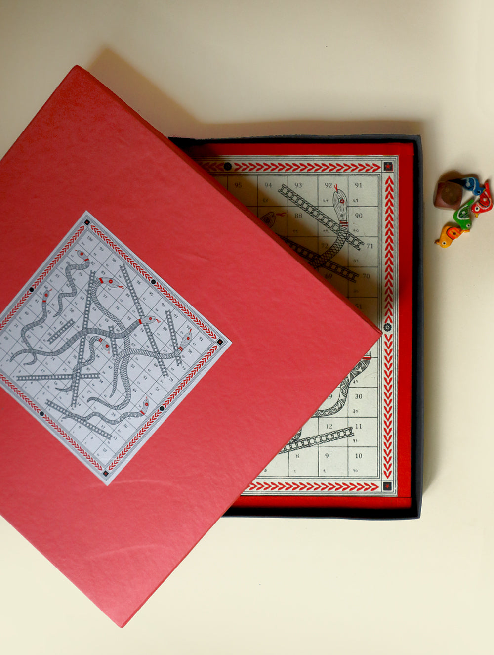 Load image into Gallery viewer, Handcrafted Snakes &amp; Ladders Board Game - The India Craft House 