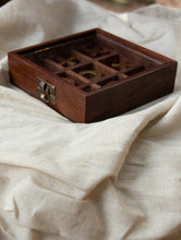 Load image into Gallery viewer, Handcrafted Wood &amp; Brass Tic Tac Toe Game With Box