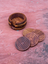 Load image into Gallery viewer, Handcrafted Wooden Coaster Set - Barrel
