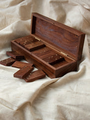 Handcrafted Wooden Dominoes Game With Box