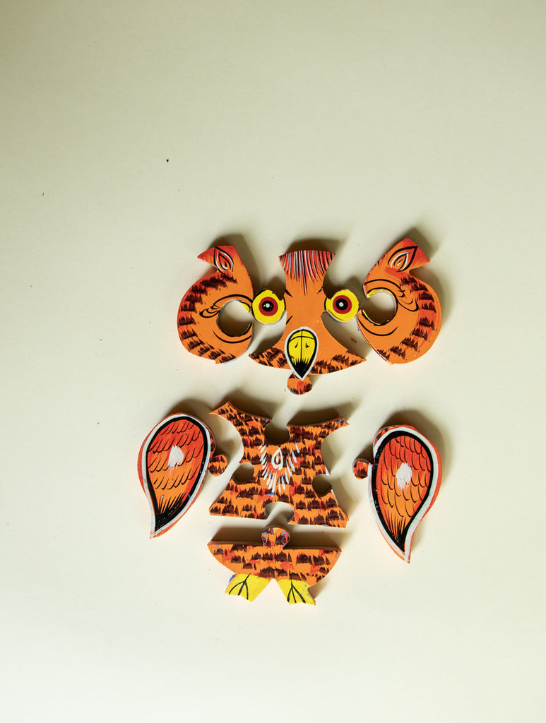 Handcrafted Wooden Jigsaw Puzzle - Owl - The India Craft House 