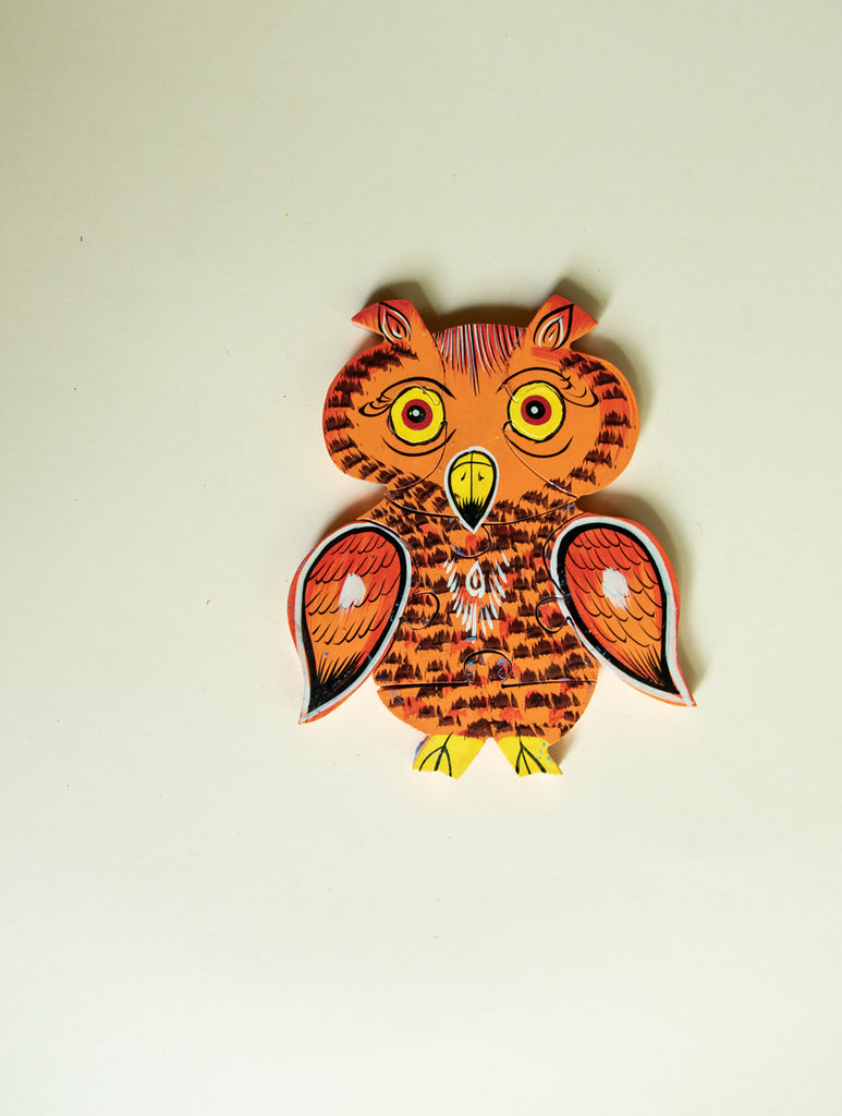 Handcrafted Wooden Jigsaw Puzzle - Owl - The India Craft House 
