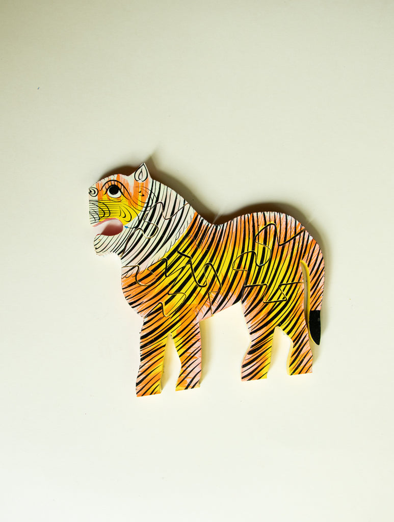Handcrafted Wooden Jigsaw Puzzle - Tiger - The India Craft House 