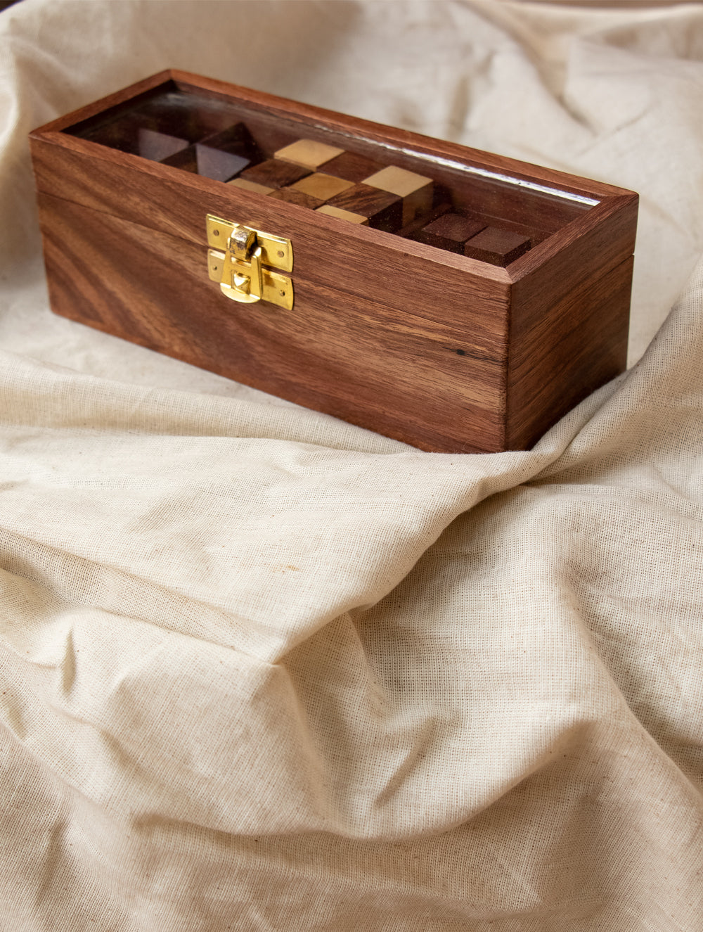 Handcrafted Wooden Puzzles With Box (Set of 3)