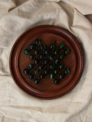 Handcrafted Wooden Solitaire Game (Brainvita)
