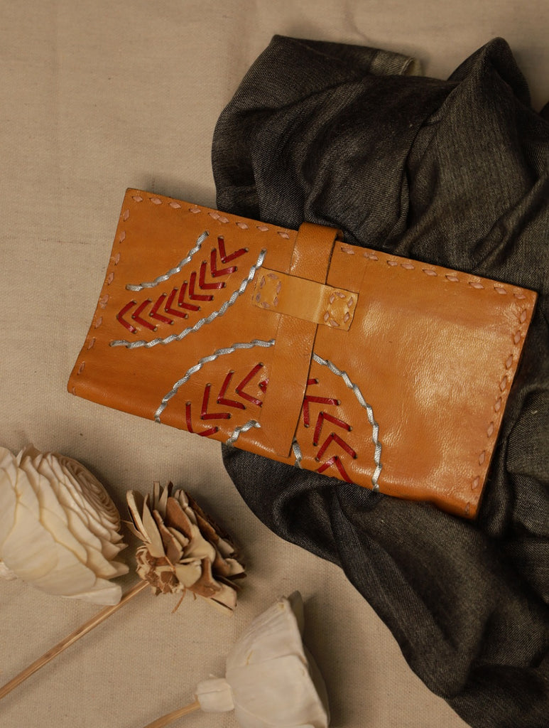 Handcrafted Jawaja Leather Wallet - Golden Yellow
