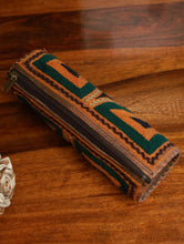 Load image into Gallery viewer, Handcrafted Jawaja Leather &amp; Crewel Work Pouch - Abstract