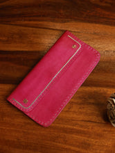 Load image into Gallery viewer, Handcrafted Leather Ladies Wallet - Magenta