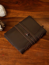 Load image into Gallery viewer, Handcrafted Pure Leather String Diary - Dark Brown