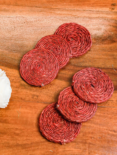 Handcrafted Sabai Grass Coaster Set (Set of 6)