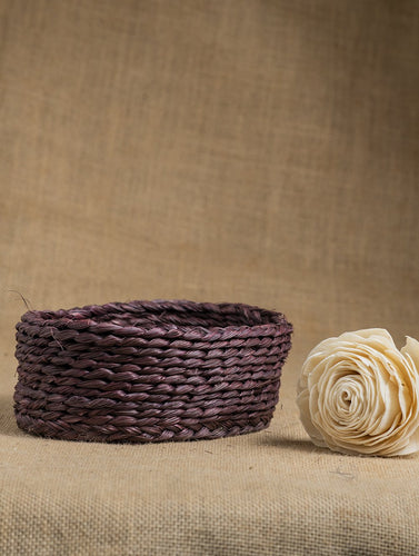 Handcrafted Sabai Grass Multi-Utility Basket - Dull Purple