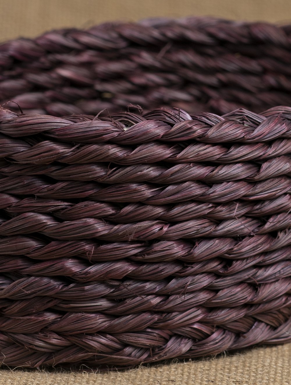 Handcrafted Sabai Grass Multi-Utility Basket - Dull Purple