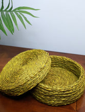 Load image into Gallery viewer, Handcrafted Sabai Grass Utility Basket With Lid - Yellow