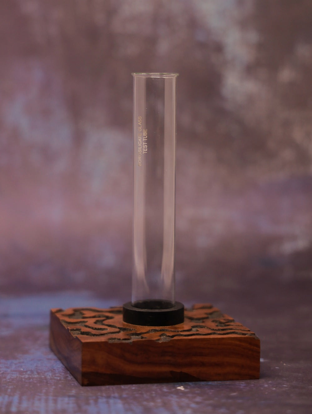 Load image into Gallery viewer, Handcrafted Wooden Engraved Planter Base (With Glass Tube)