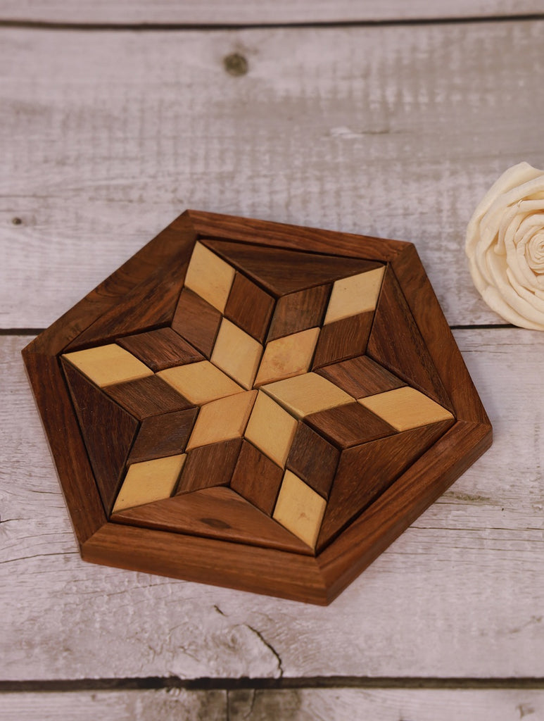 Handcrafted Wooden Tangram Puzzle Game