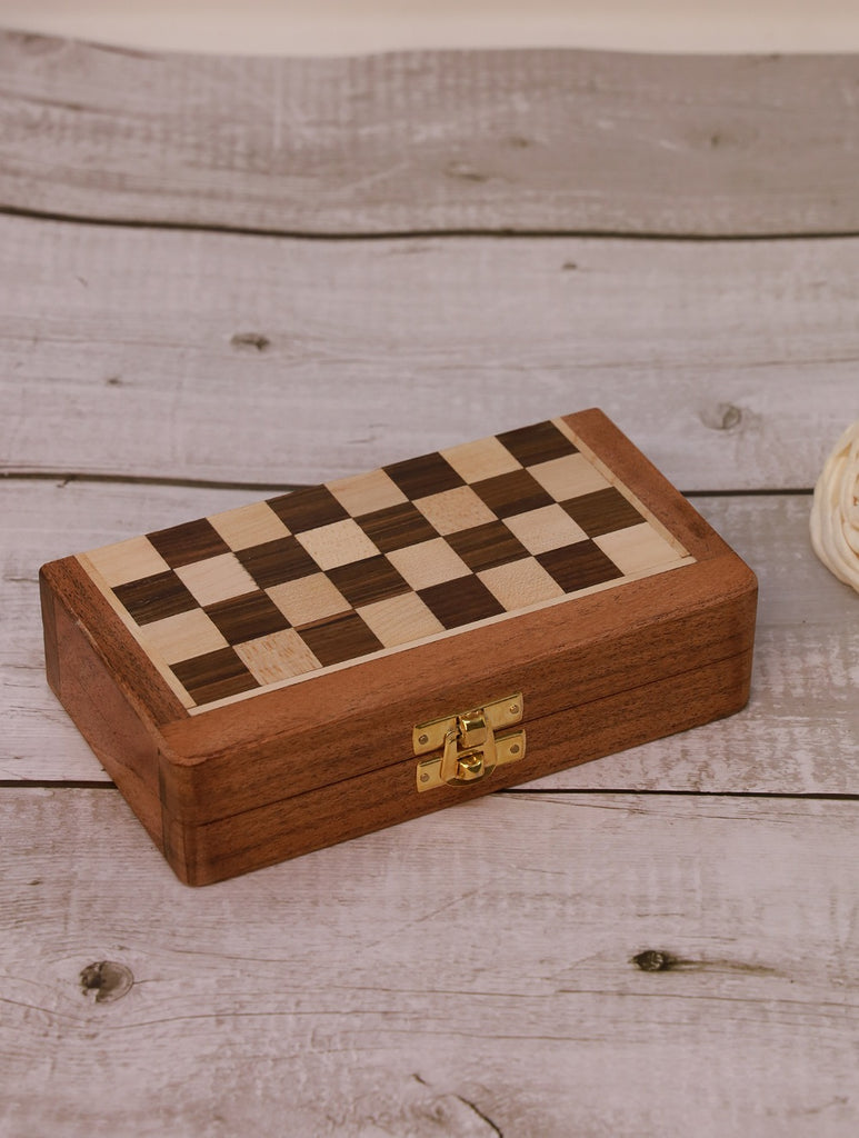 Handcrafted Wooden Travel Chess Set 