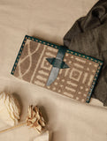 Handcrafted  Jawaja Leather & Rug Patch Wallet - Pale Grey