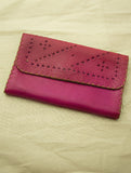 Handcrafted Leather Clutch / Fold-Out Wallet with Hand Stitch Detail
