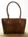 Handcrafted Leather Tote Bag with Hand Stitch Detail