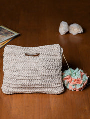 Handknotted Crochet Small Hand Bag - Ivory