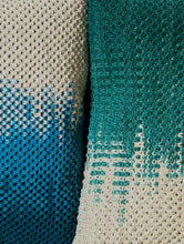 Load image into Gallery viewer, Handknotted Macramé Cushion Covers 16 x 16 (Set of 2) - Ombre, Sea Green &amp; Blue