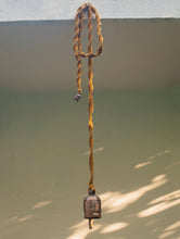 Load image into Gallery viewer, Handknotted Macramé Hanging Copper Bells Dia 3&quot; - Mustard (86&quot;)