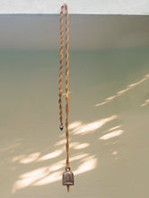 Load image into Gallery viewer, Handknotted Macramé Hanging Copper Bells Dia 3&quot; - Mustard (86&quot;)