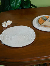 Load image into Gallery viewer, Handknotted Macramé Large Round Mats (Set of 2) - Beige