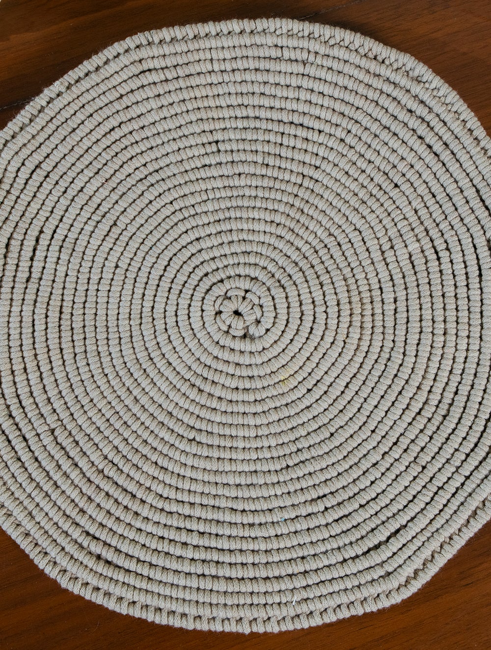 Load image into Gallery viewer, Handknotted Macramé Large Round Mats (Set of 2) - Light Grey