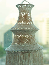 Load image into Gallery viewer, Handknotted Macrame 2-Tier Hanging Lamp Shade