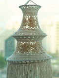 Handknotted Macrame 2-Tier Hanging Lamp Shade