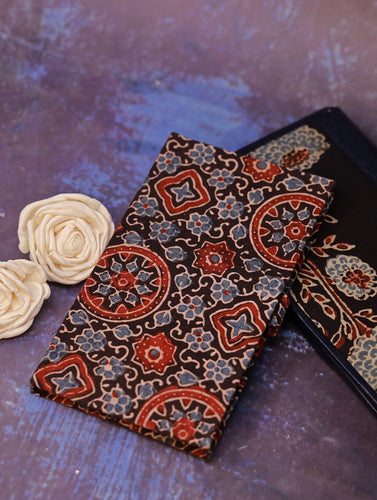 Handmade Ajrakh Large Travel Wallet & Notebook Diary (Set of 2)