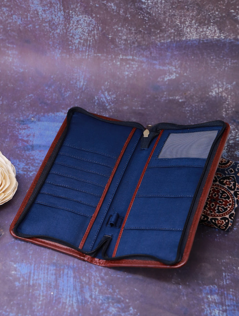 Handmade Ajrakh Large Travel Wallet & Notebook Diary (Set of 2)