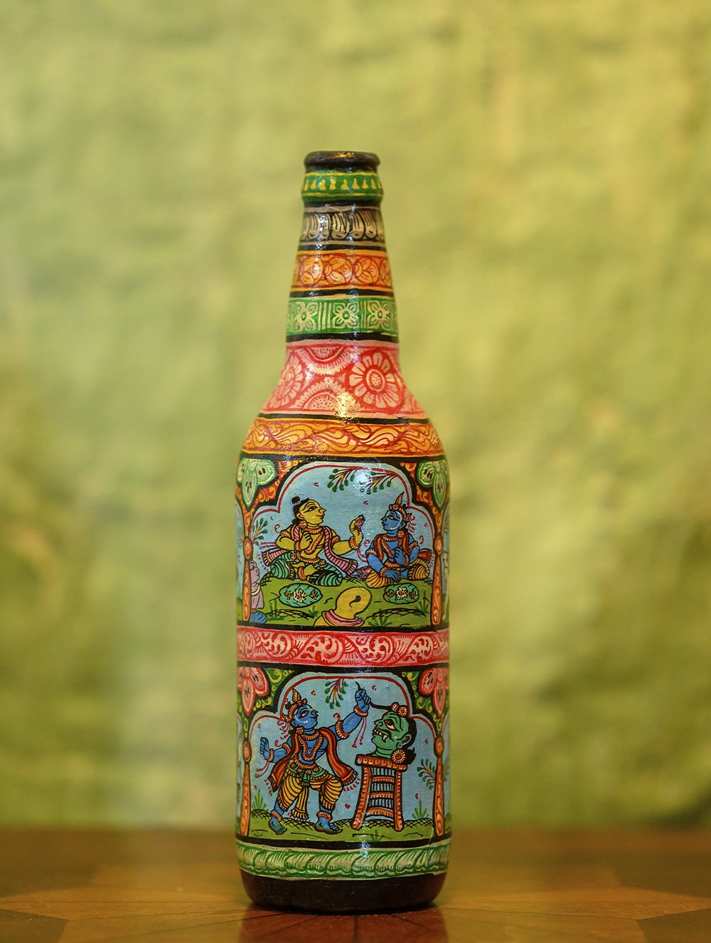 Handpainted Pattachitra Art Curio - Krishna Theme