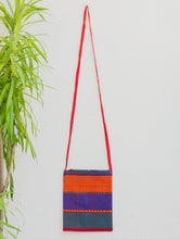 Load image into Gallery viewer, Handwoven Kashida Pattu Small Cross Body Sling Bag - Blue, Orange