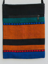 Load image into Gallery viewer, Handwoven Kashida Pattu Small Cross Body Sling Bag - Orange &amp; Black