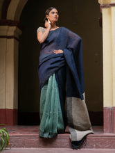 Load image into Gallery viewer, Handwoven Elegance. Exclusive Linen Patli  Saree - Earth Tones