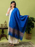 Handwoven Kashida Pattu Cotton Dupatta - Blue