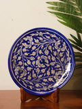 Jaipur Blue Pottery Decorative Plate - Blue Flowers