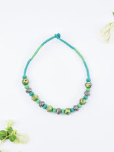 Load image into Gallery viewer, Jaipur Ceramic Beads &amp; Metal Neckpiece - Green