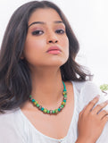 Jaipur Ceramic Beads & Metal Neckpiece - Green