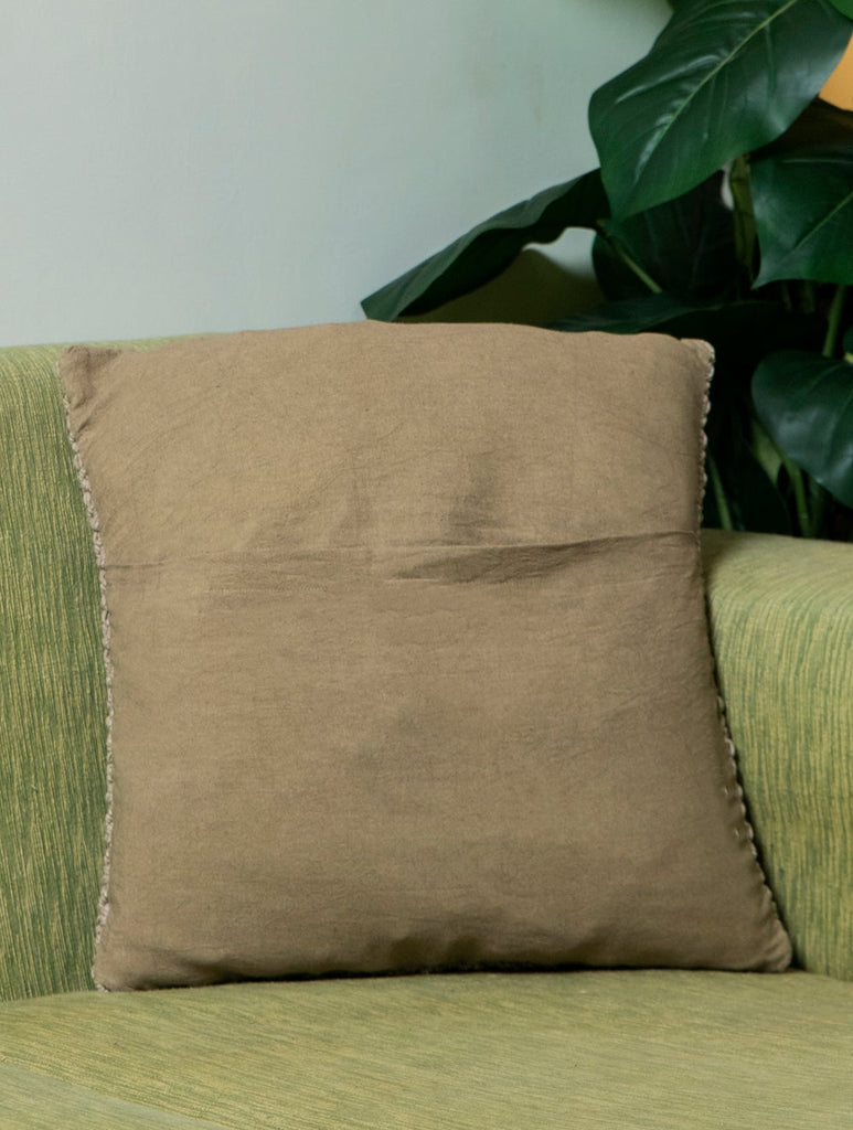 Jewel Handknotted Macramé Cushion Covers 16 x 16 - Dark Beige