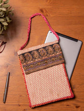 Load image into Gallery viewer, Jute Fabric iPad / Tablet Case With Zardozi / Dabka Embroidery &amp; Handles - 11 x 8.5 inches