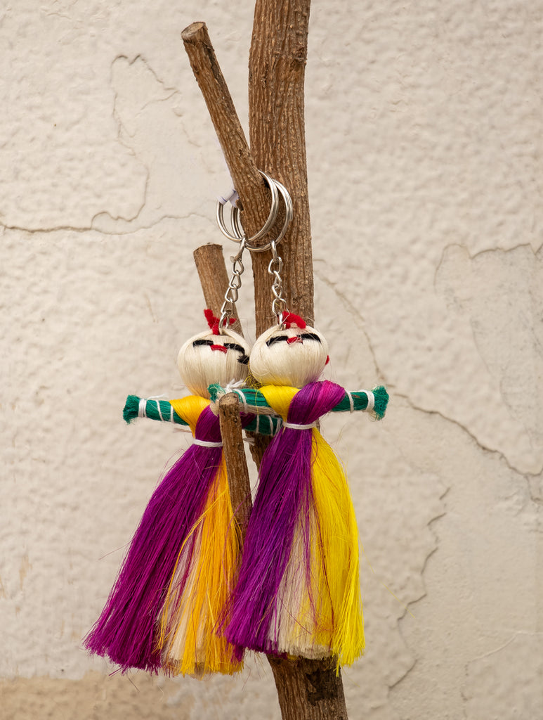 Jute Craft - Doll Keychain (Set of 2) - The India Craft House 