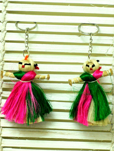 Jute Craft - Doll Keychains (Set of 2) - The India Craft House 