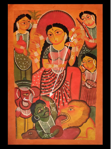 Kalighat Painting - Goddess Durga