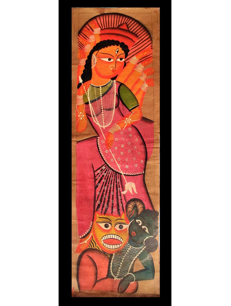 Kalighat Painting - Goddess Durga