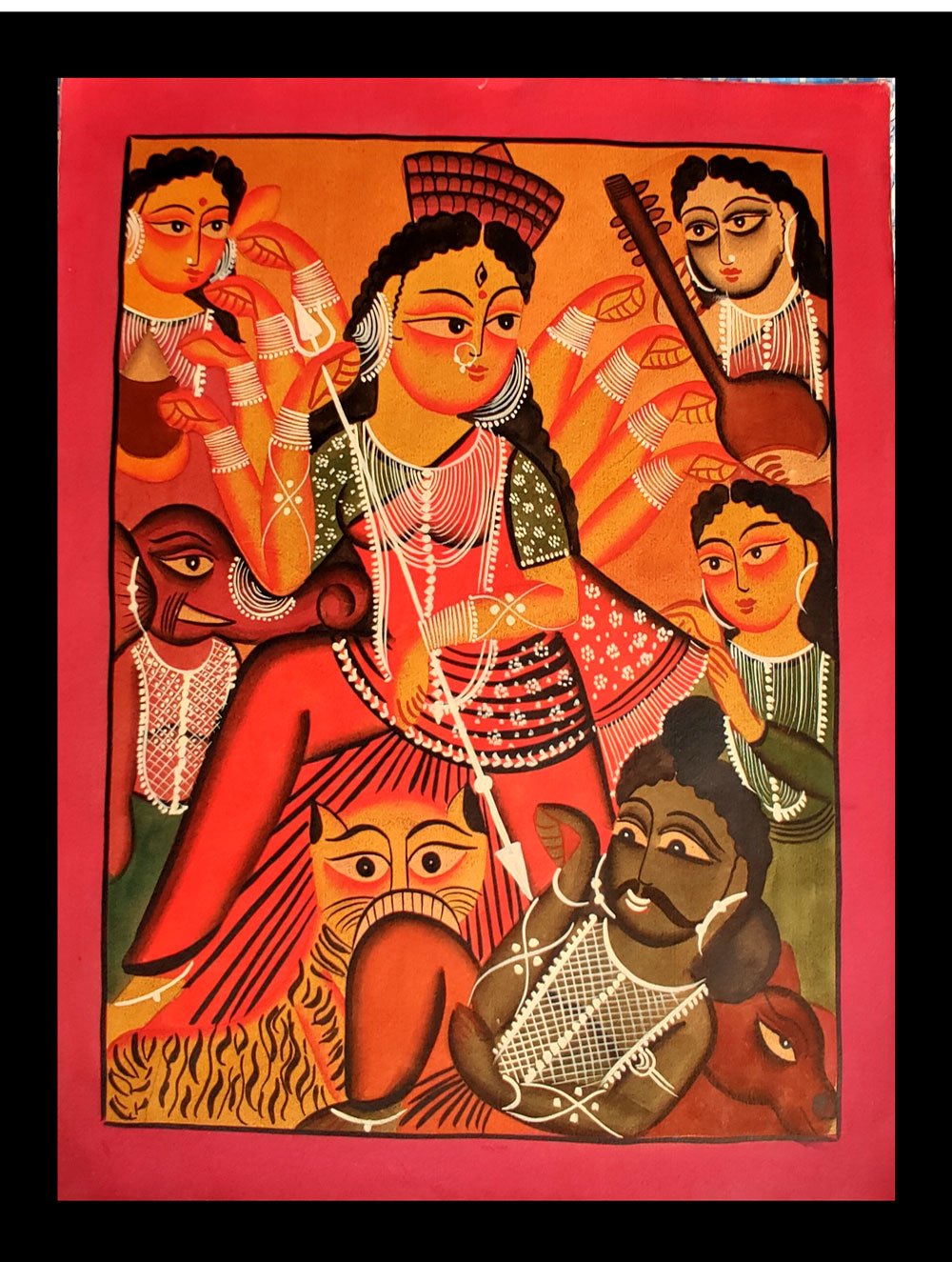 Load image into Gallery viewer, Kalighat Painting - Goddess Durga